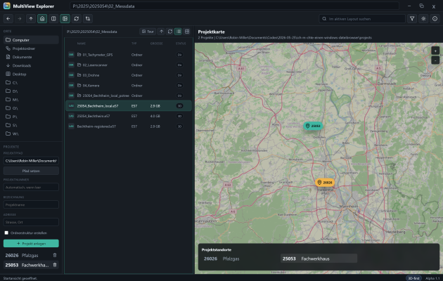Projektuebersicht im Multiview Explorer