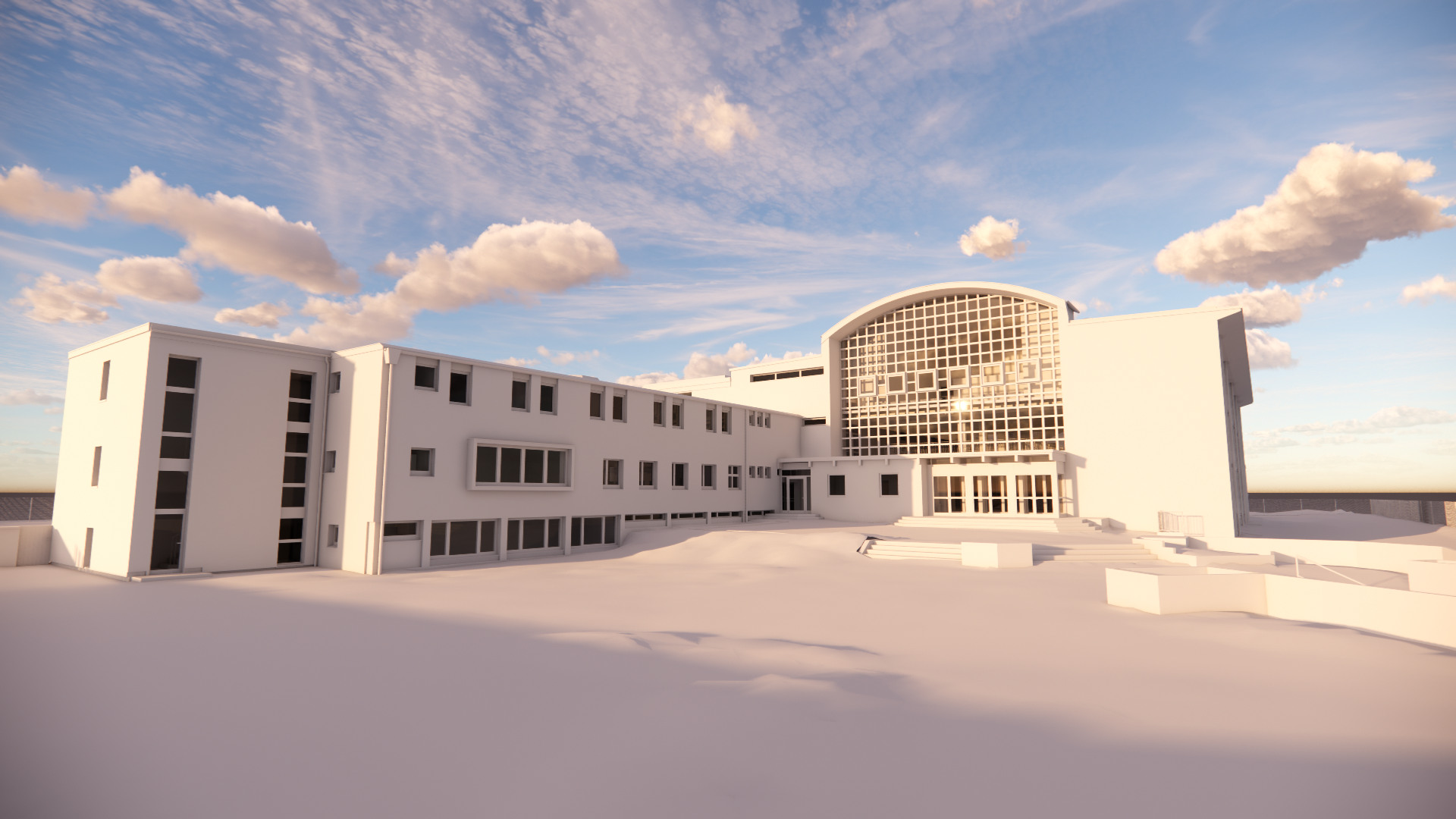 BIM-Ready-Modell der Liebfrauenschule als Aussenansicht